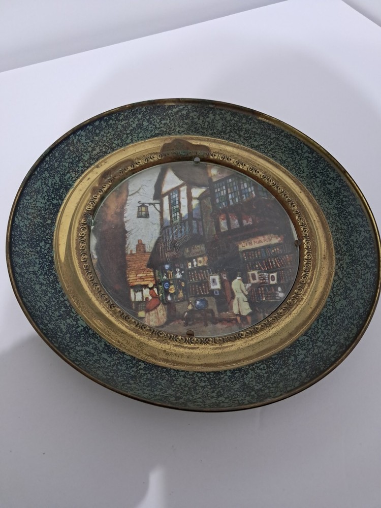 Vintage Solid Brass Foil Decorative Plate