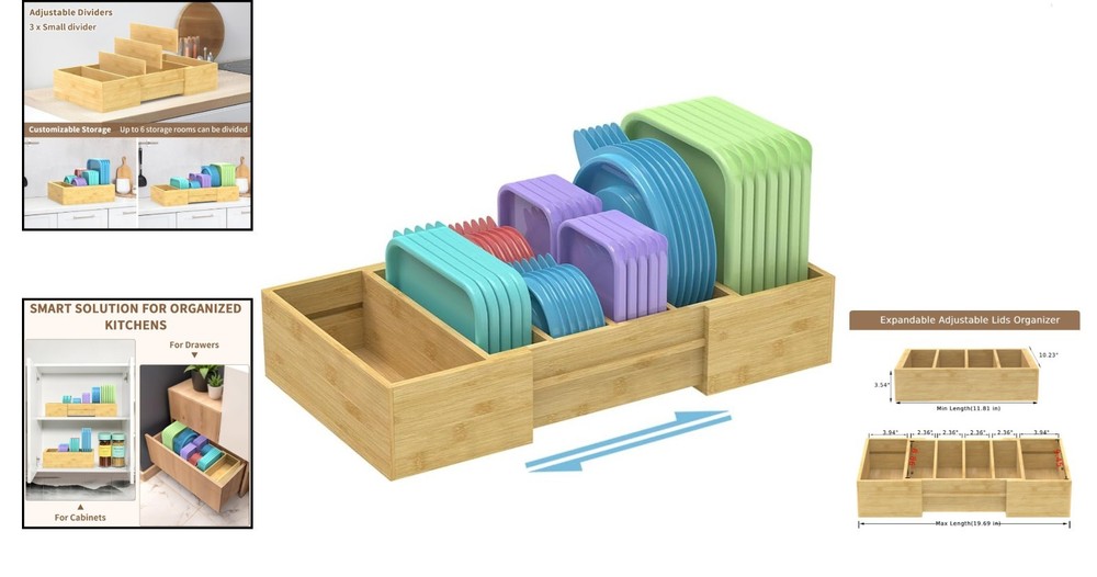 Expandable Kitchen Lid Storage Organizer – Adjustable Dividers for Every Need
