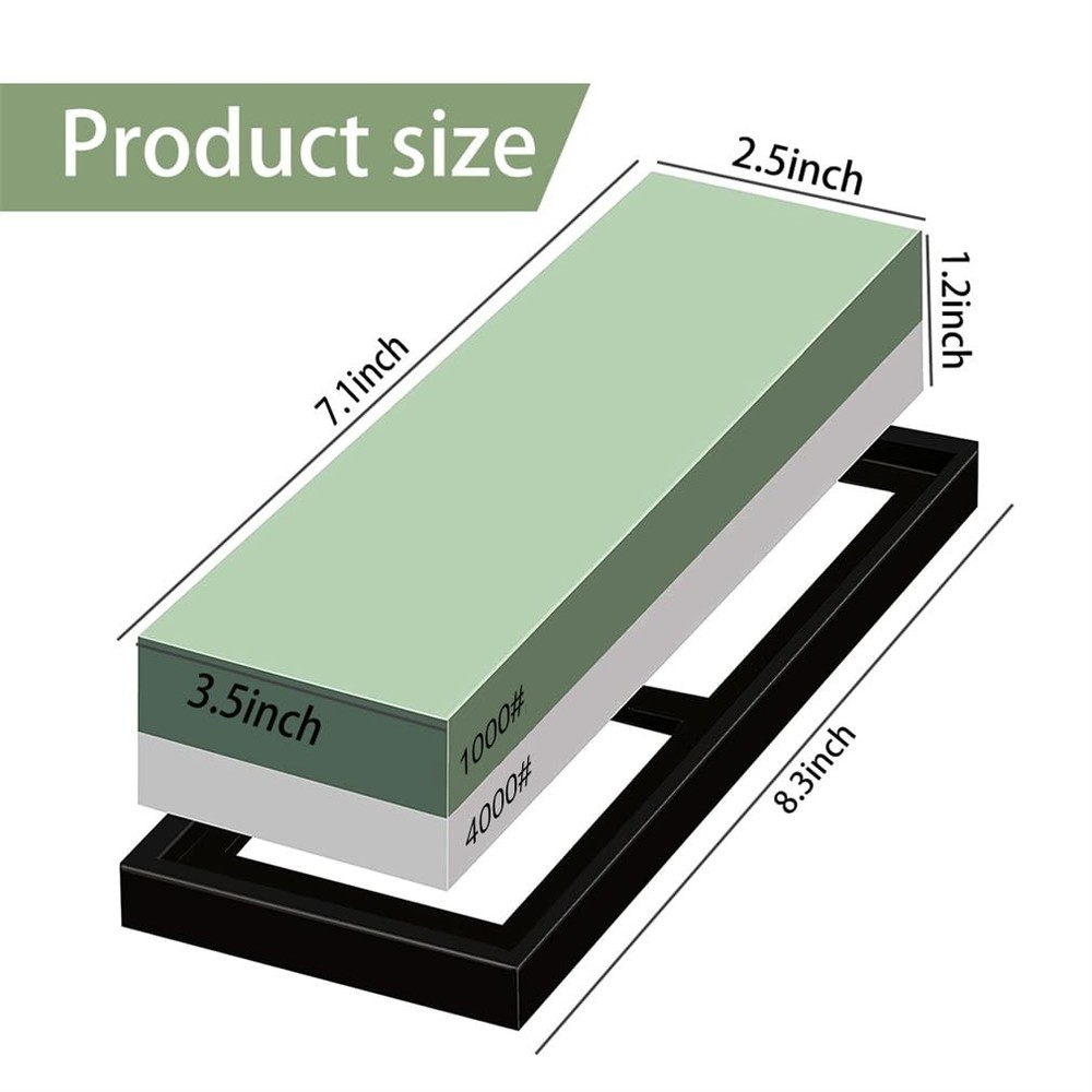Whetstone Sharpening Stone 1000/4000 Grit Professional Kitchen Knife Sharpene...