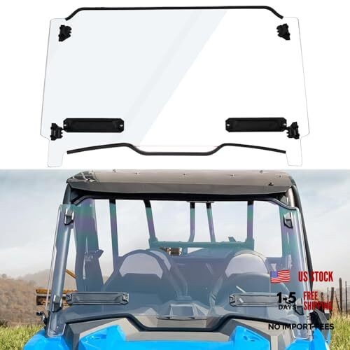 Front Windshield for RZR XP 1000, Full Clear Hard-coated PC Windshield