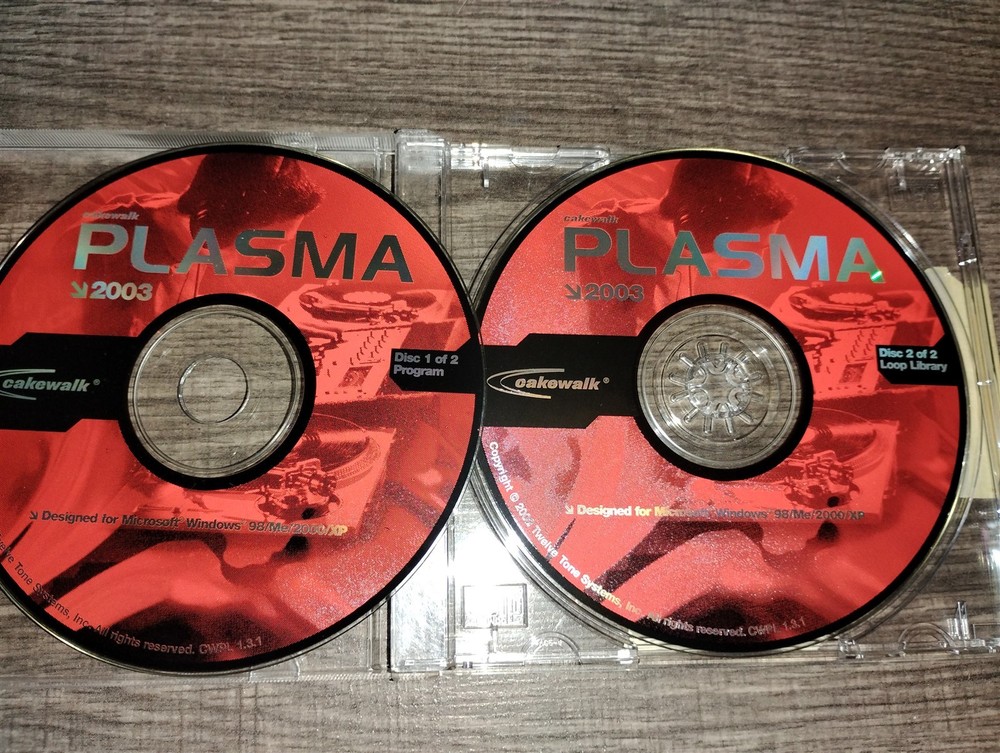 Cakewalk Plasma 2003 PC CD-ROM 2-disc Set Twelve Tone Systems Windows 98/XP/2000