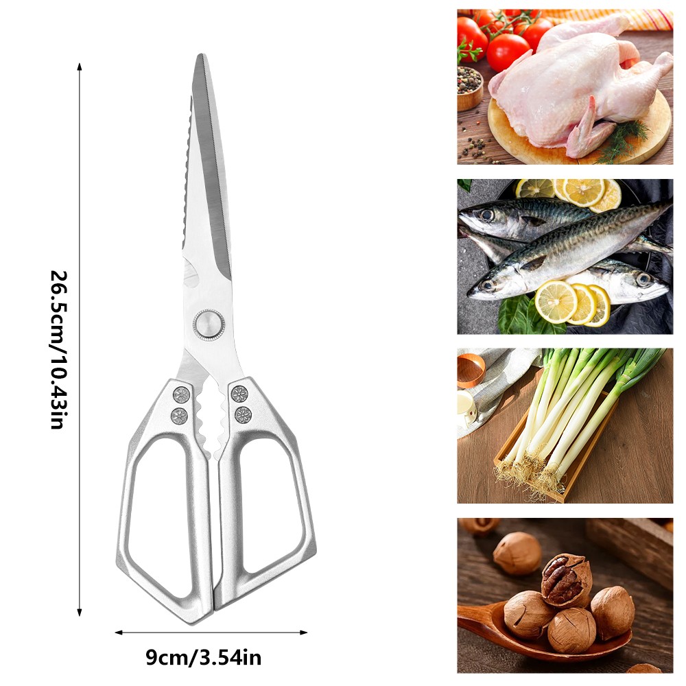 Stainless Steel Multipurpose Kitchen Shears Heavy Duty Scissors Cracking walnuts