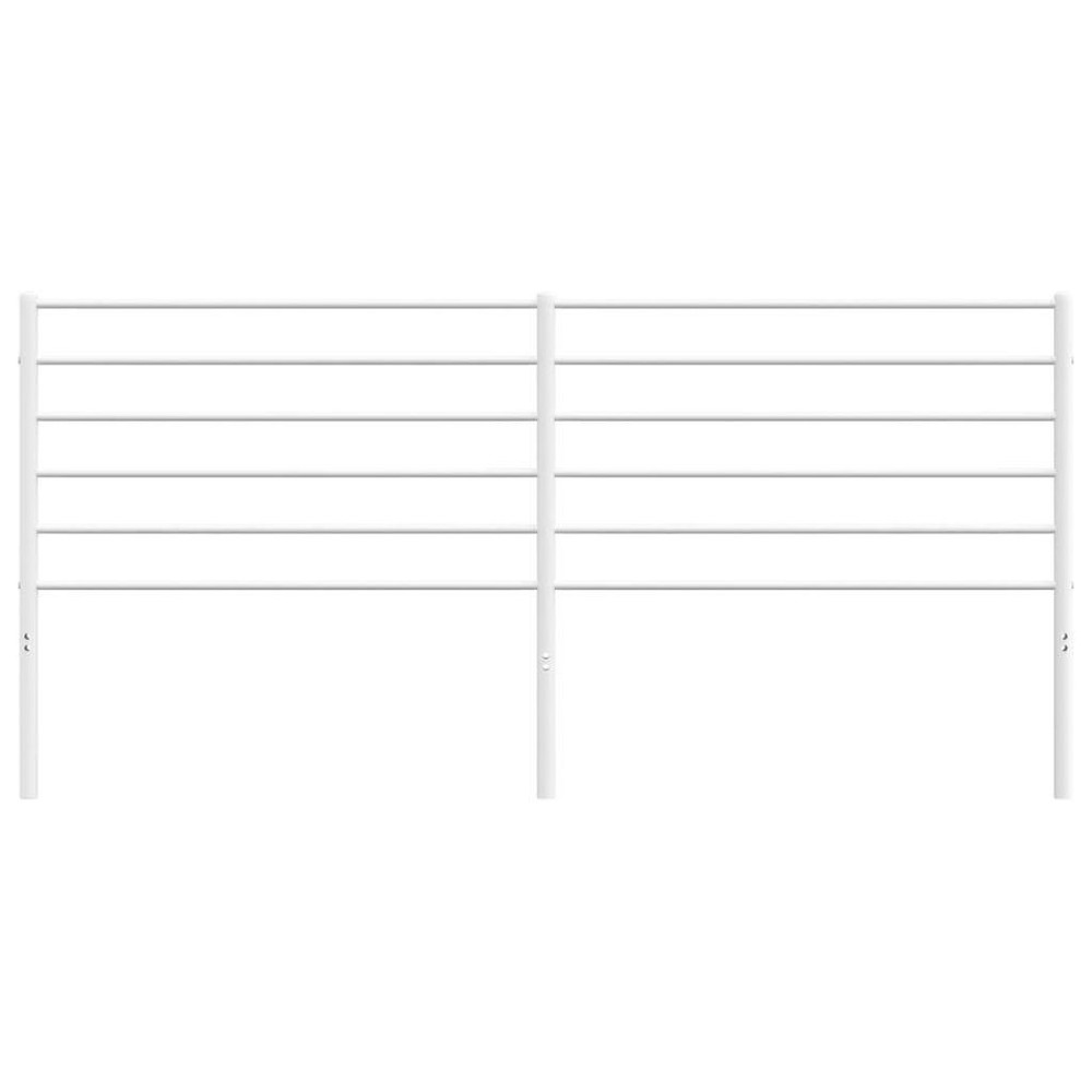 Headboard White Powder-Coated Steel 76 in Durable Headboard