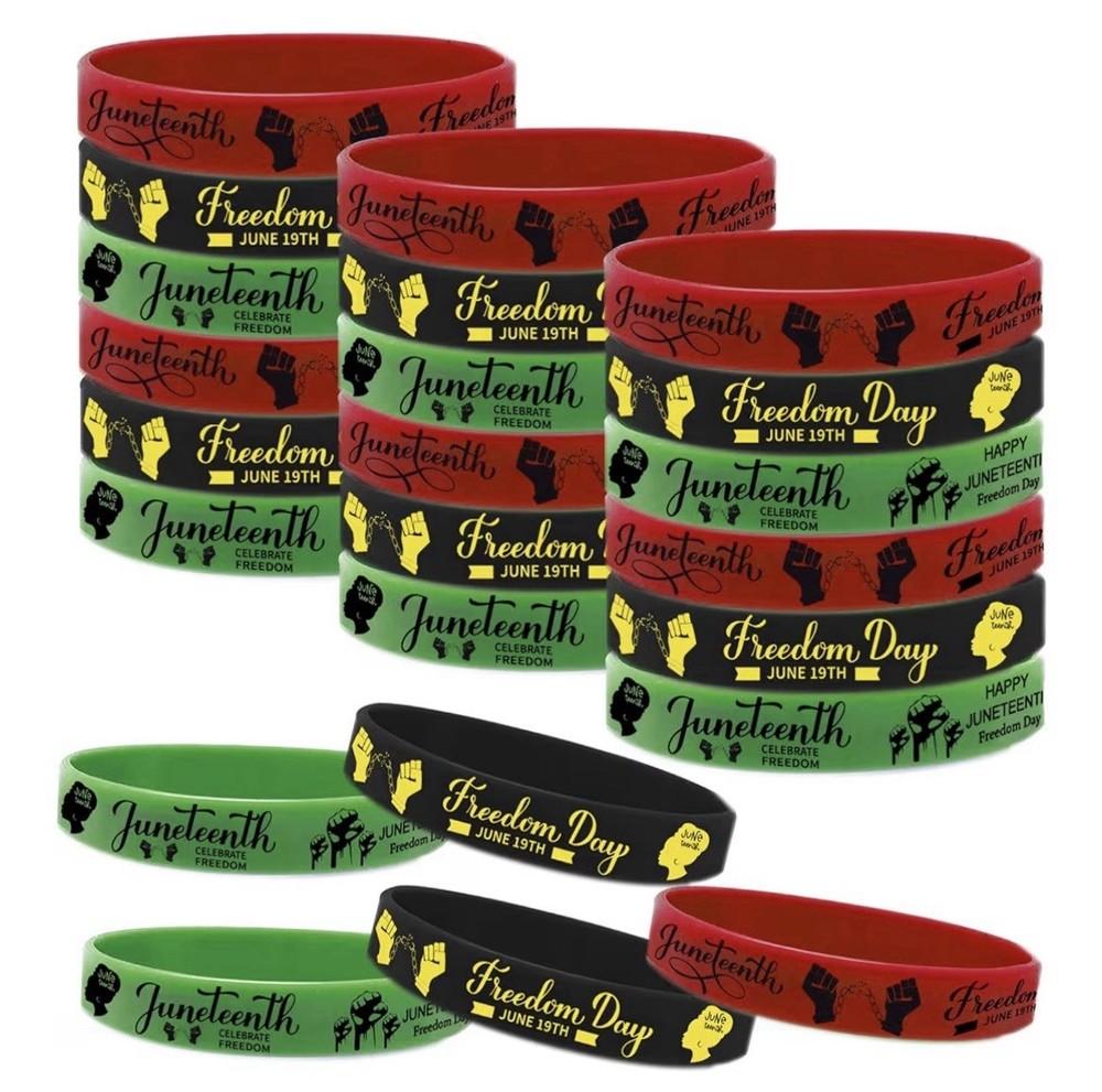 Juneteenth 24 Piece Silicone Wristbands