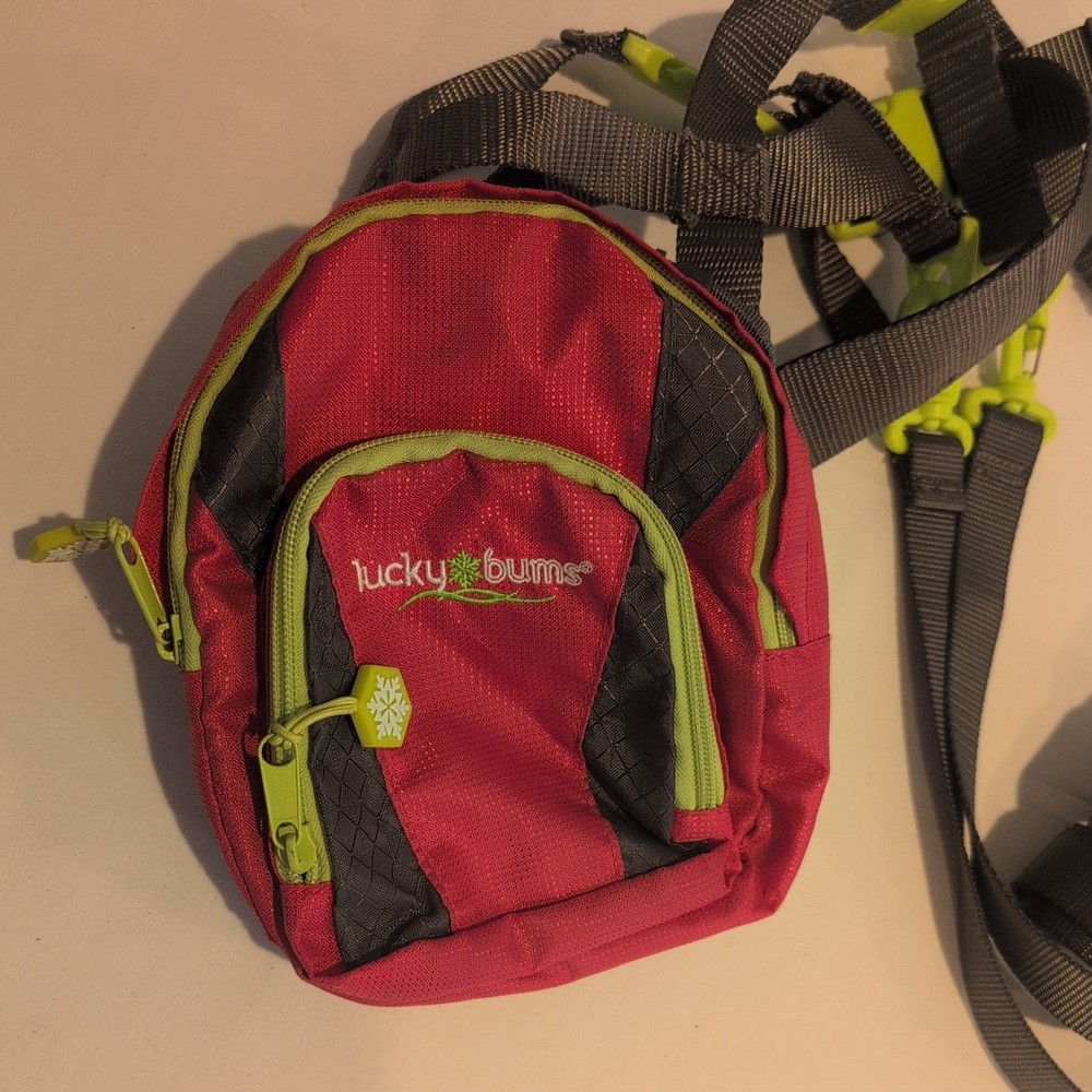 Lucky Bums Ski Trainer Grip-n-Guide Handle Leashes Backpack One Size Blue