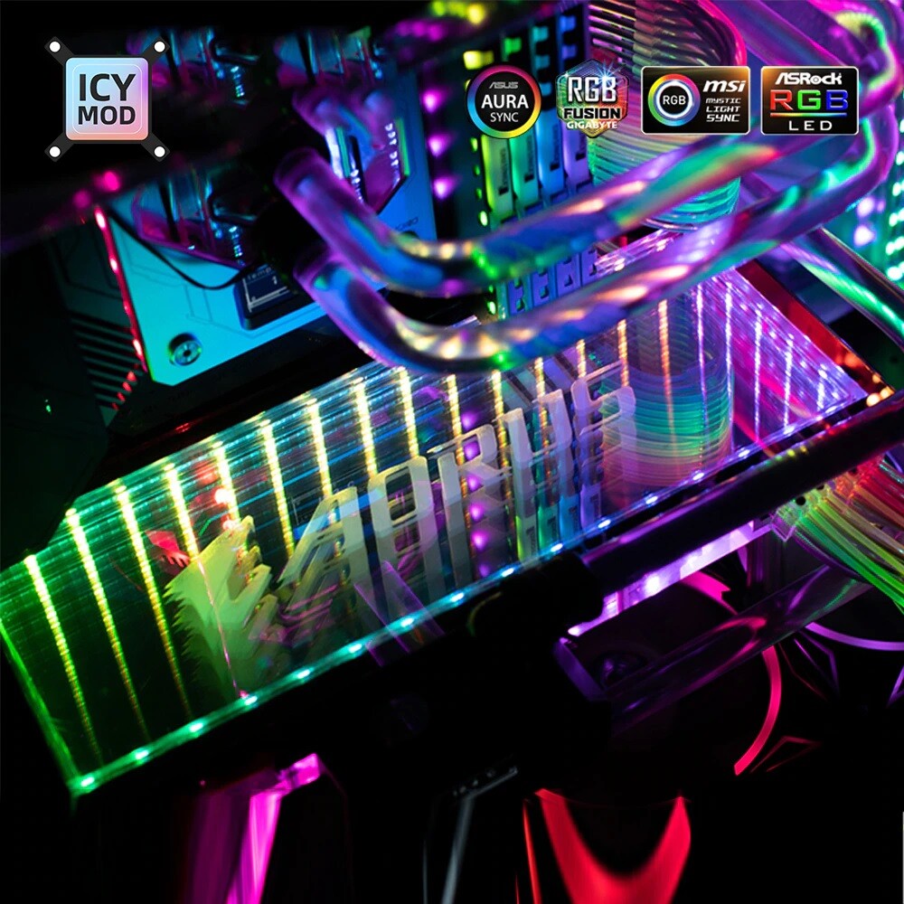 Custom Pic & Size Infinity Mirrored GPU Backplate GPU Side Panel RGB Gaming PC