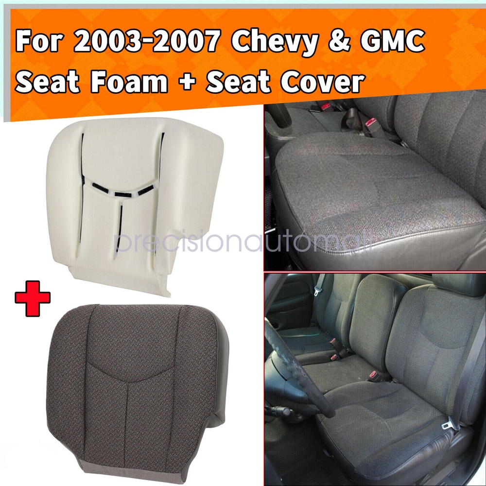 For 2003-2007 Chevy Silverado WT Driver Bottom Cloth Seat Cover & Foam Cushion