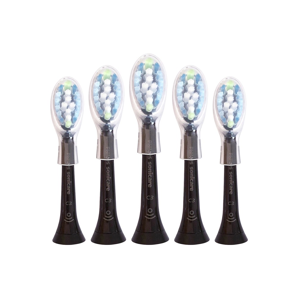5x Philips DiamondClean Smart C3 Plaque Control Brush Heads | Black | No Box