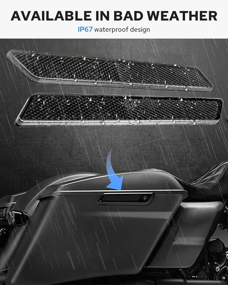 Benlari Black Saddlebag Reflector Inserts 2014-2024 standard,