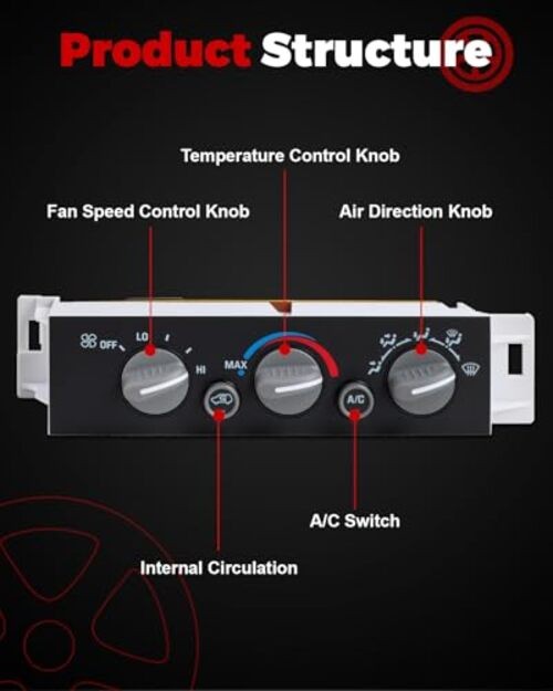 Front A/C Heater Climate Control Module Panel Without Rear Window 599-007