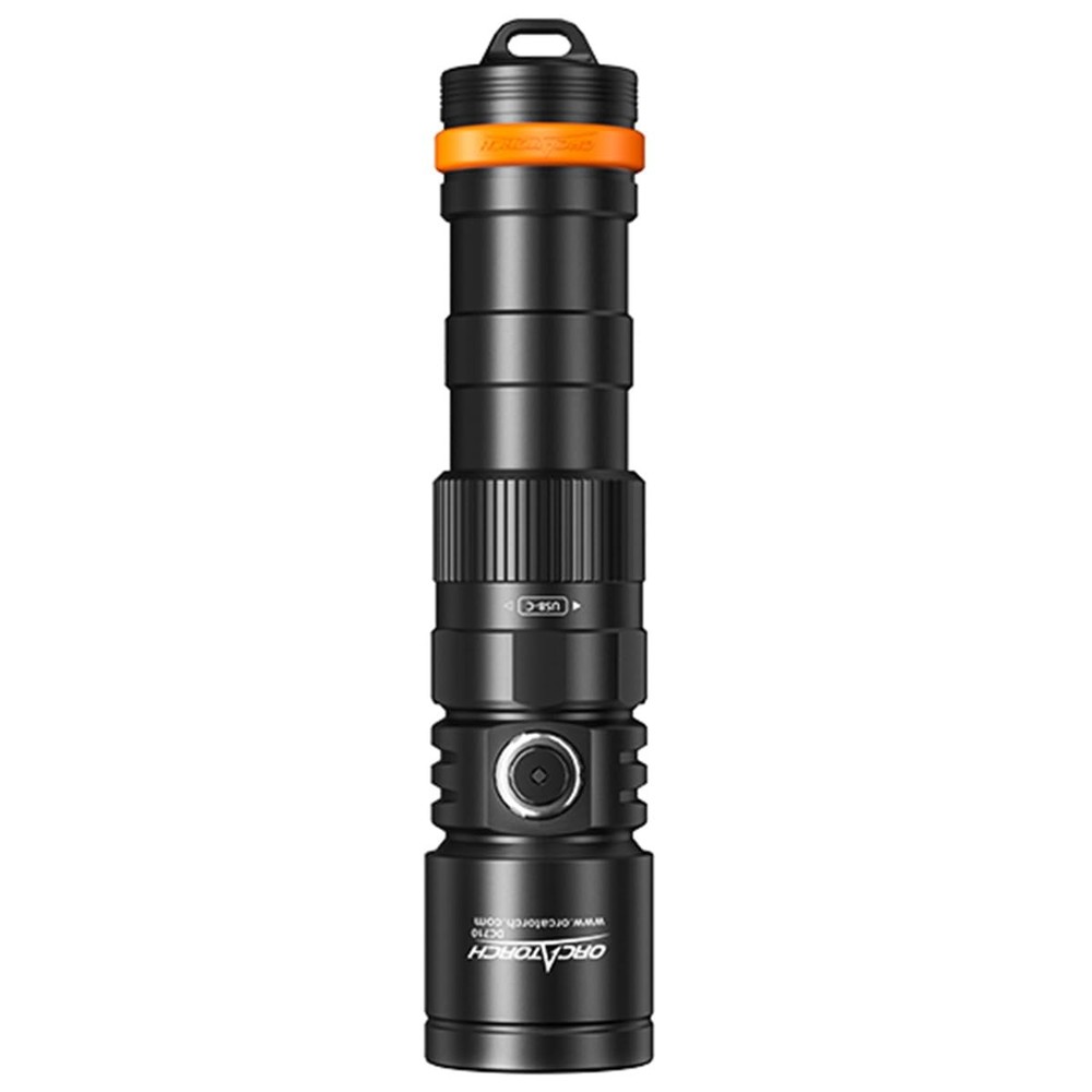 OrcaTorch DC710 USB-C Direct Charging 3000 Lumens Dive Light Black