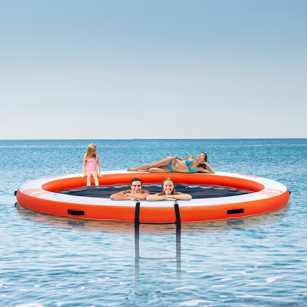 VEVOR Inflatable Floating Dock ø10FT Water Dock Platform with ø8FT Mesh Pool