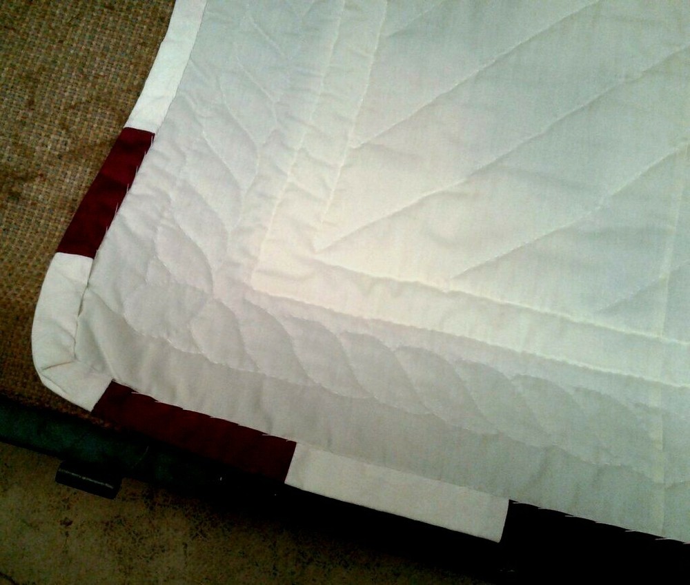 Vintage Patch Work Quilt Wall Hanging Burgundy Pink
