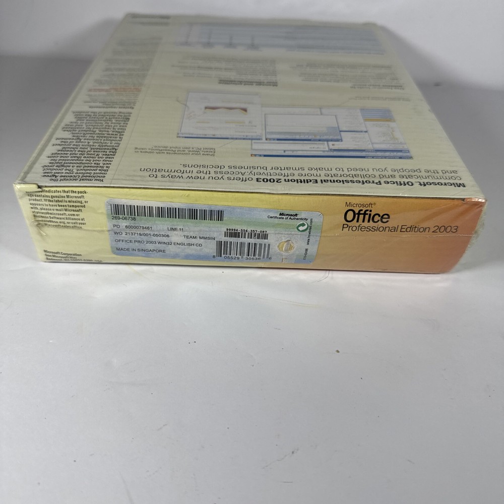 Microsoft Office Professional 2003 Sealed Retail Box Word Excel Access