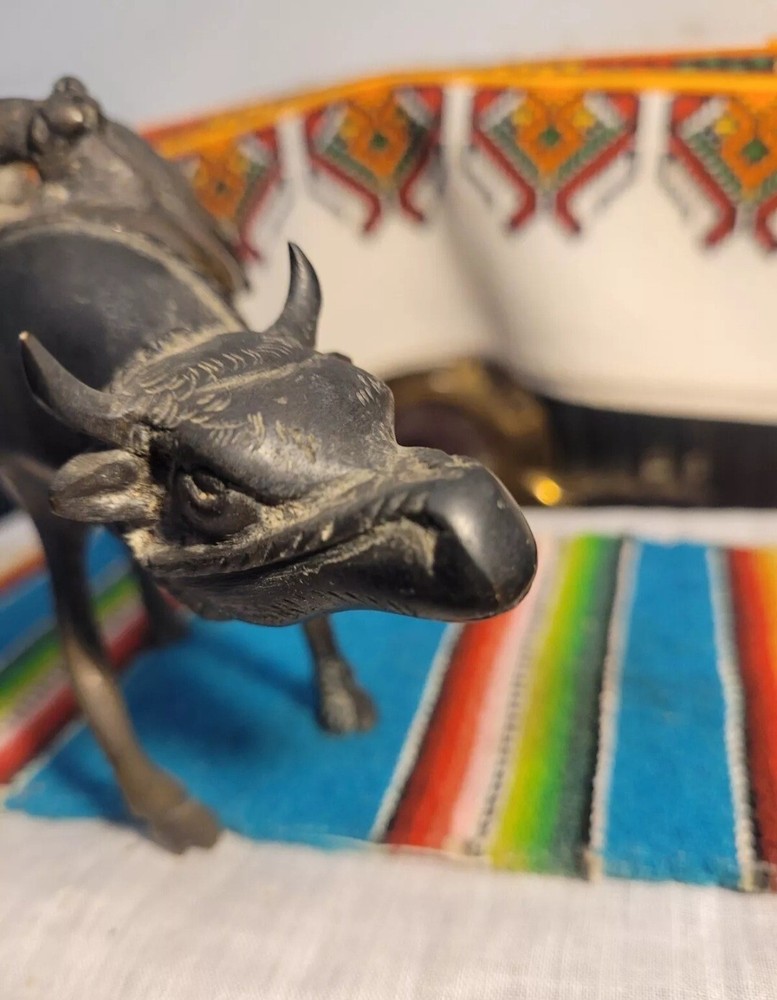 Antique Chinese Bronze Buffalo Incense Burner