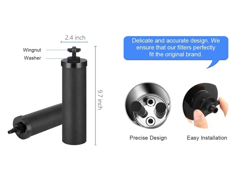 2 Packs Fit For Gravity System Filters BB9-2 Black For Berkey Water Filter