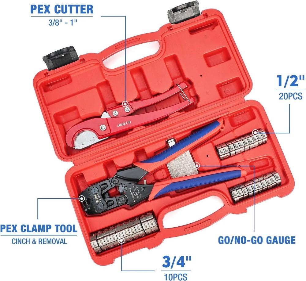 Professional PEX Clamp Crimping & Cutting Kit