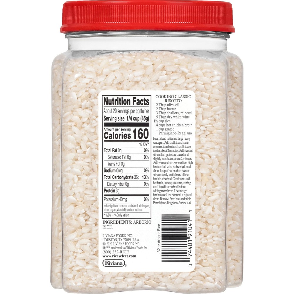 RiceSelect Arborio Rice, Italian-Style Rice for Risotto, 2 lb Jar