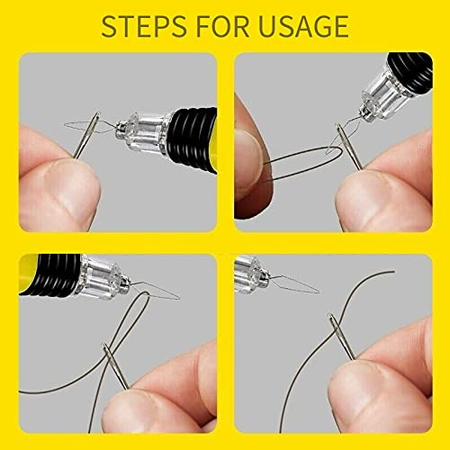 2 Pieces LED Needle Threader Sewing Tools Illuminated Threader Manual Threader