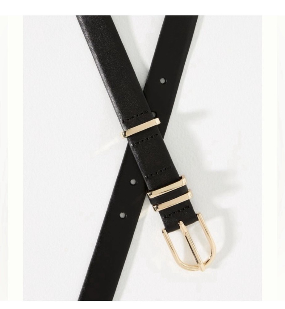 Anthropologie Belt Basic Multi Keeper Black Belt Size Medium