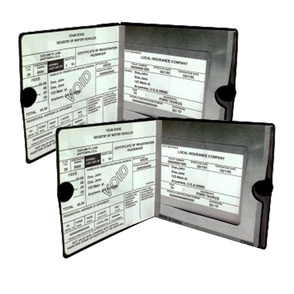 ESSENTIAL Car Auto Insurance Registration BLACK Document Holders 2 Pack