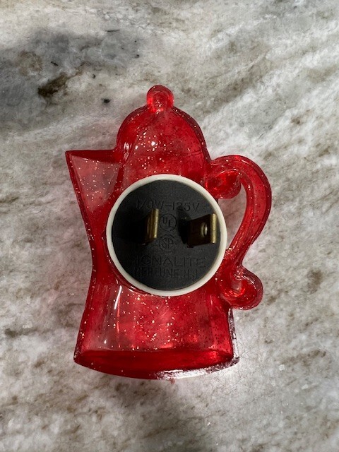 Vintage Plastic Red Coffee Pot Night Light