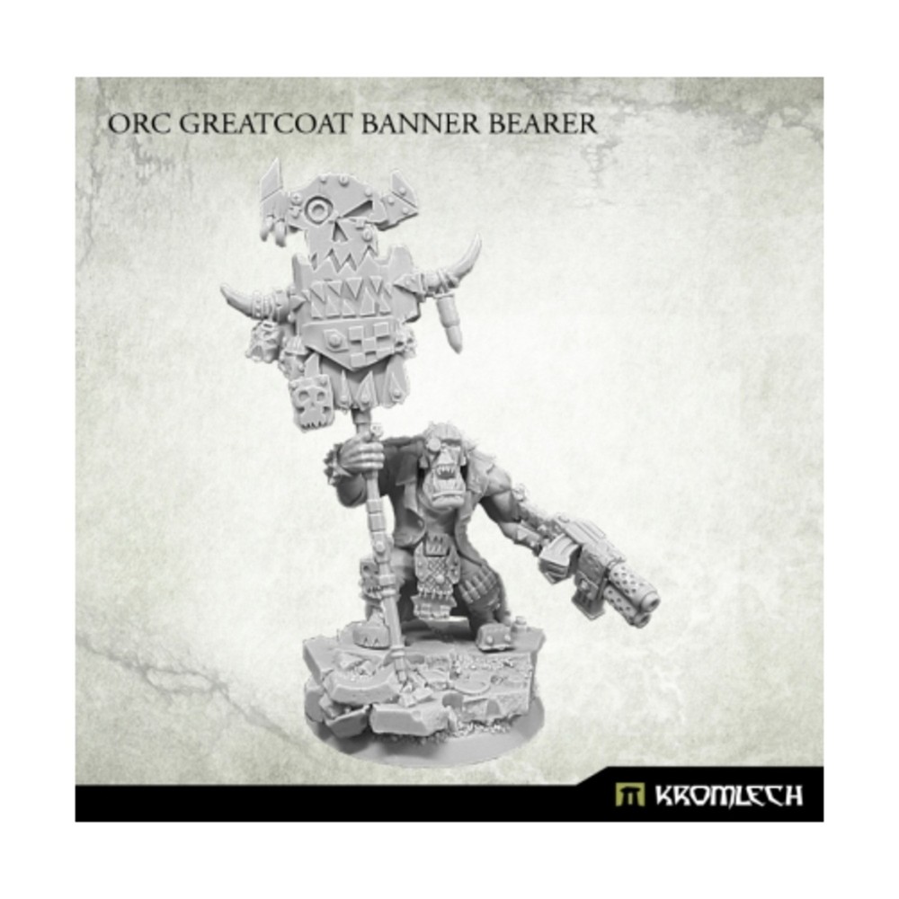 Kromlech Sci-Fi Orc Mini Greatcoat Banner Bearer Pack New