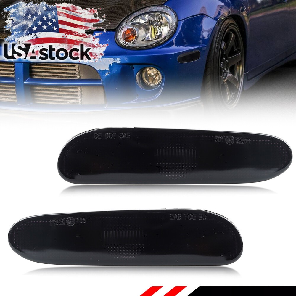2X Smoked Lens Front Corner Parking Side Marker Lights For 2000-2005 Dodge Neon
