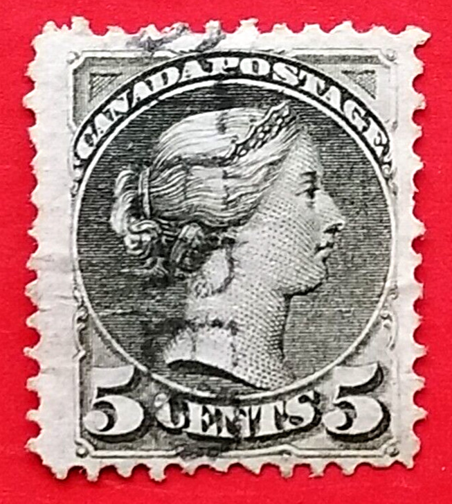 Canada Stamp #38 "Small Queen Issue - slate green" Used