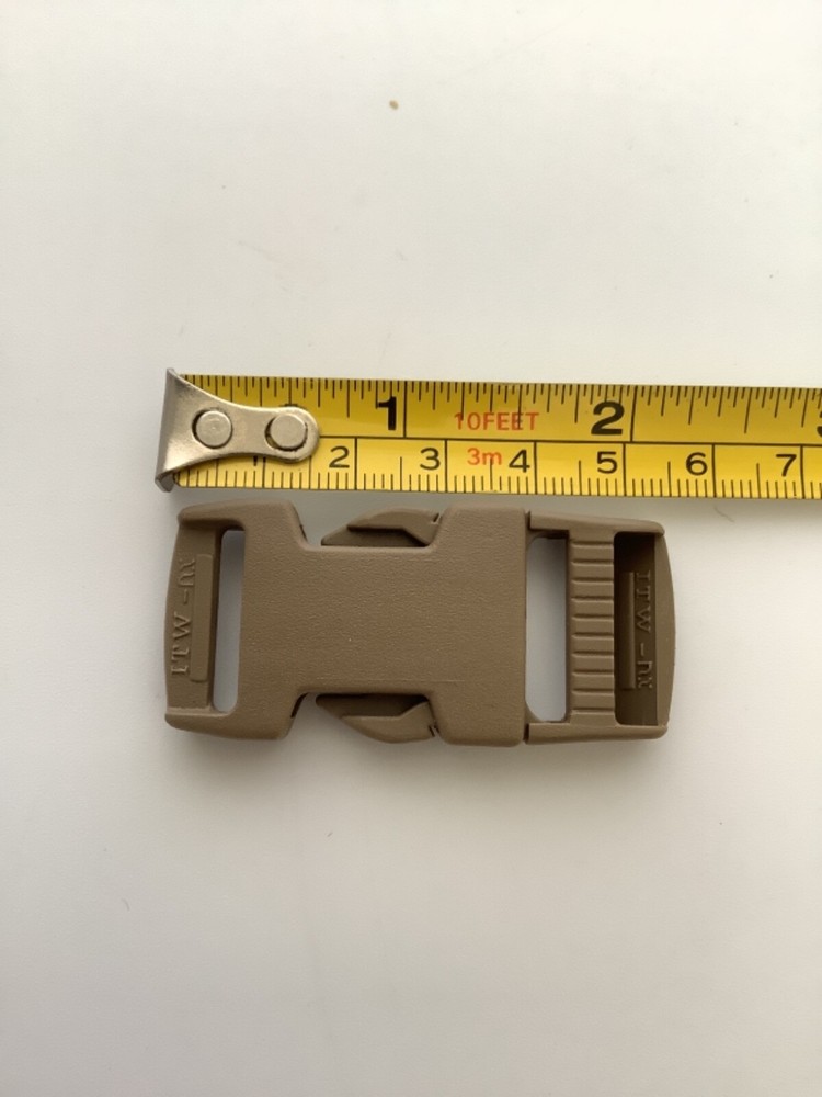 4 ITW Nexus 20 mm Buckle Quick Release Backpack Webbing Strap Plastic Clip Tan