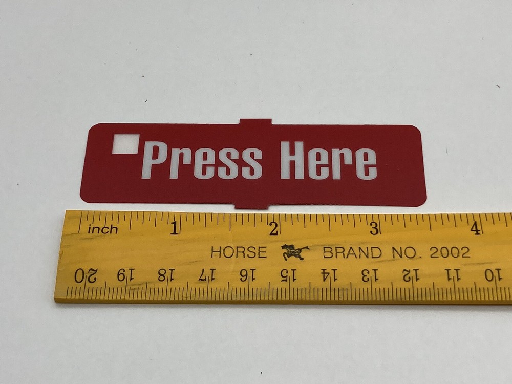 Gas Pump Dial Sticker Replacement Parts Press Here Red Panel Overlay  OEM