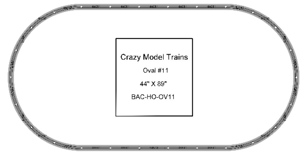 Bachmann E-Z Track HO Scale Oval #11 Basic Train Track Set - 44" X  89"