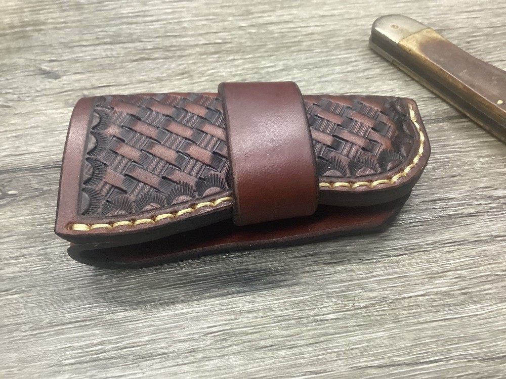 Leather Folding Knife Case Sheath Folding Hunter 5 1/4" Size (Sheath Only)