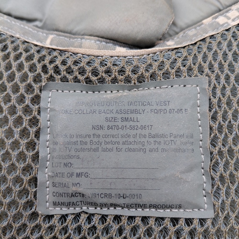 Improved Outer Tactical Vest Yoke Collar Back Assembly Snaps Multicam OCP