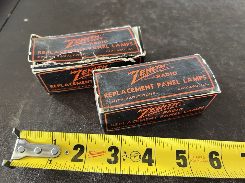 Vintage Zenith Panel Lamps Radio Light Bulbs