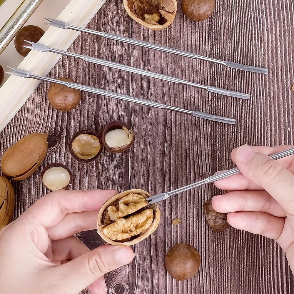 Durable Adjustable Nut Cracker with Rust-Resistant Finish & Picks - 9.84 in