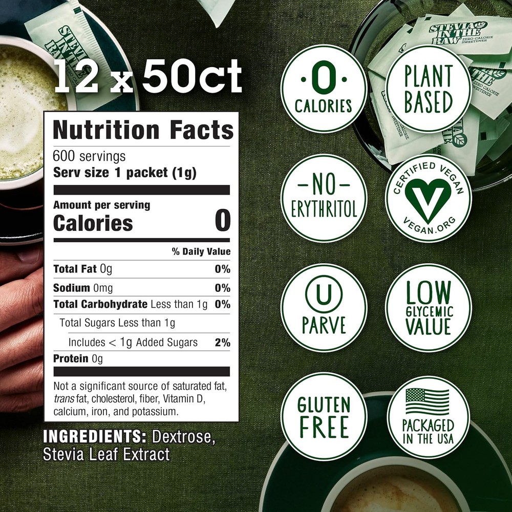 Stevia Sugar Substitute, No Erythritol, 12 Pack
