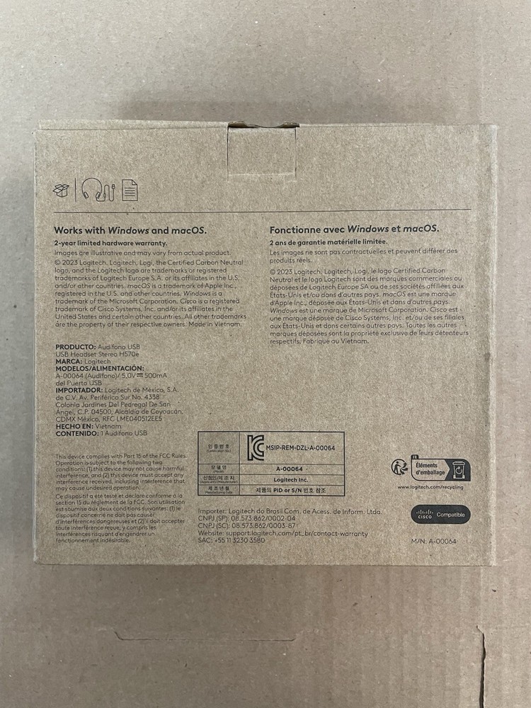 Logitech Headphones Stereo H570e USB Microphone