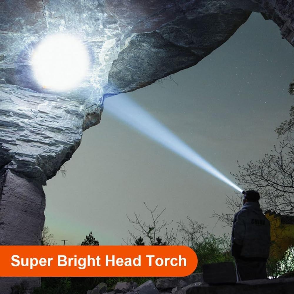 2x Headlamp Flashlight Ultra Light Bright LED Rechargeable Headlight w/ 5 Modes