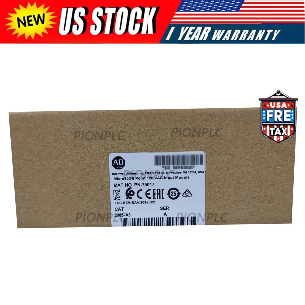 New Factory Sealed AB Allen-Bradley 2085-IA8 120 VAC Input Module 2085IA8