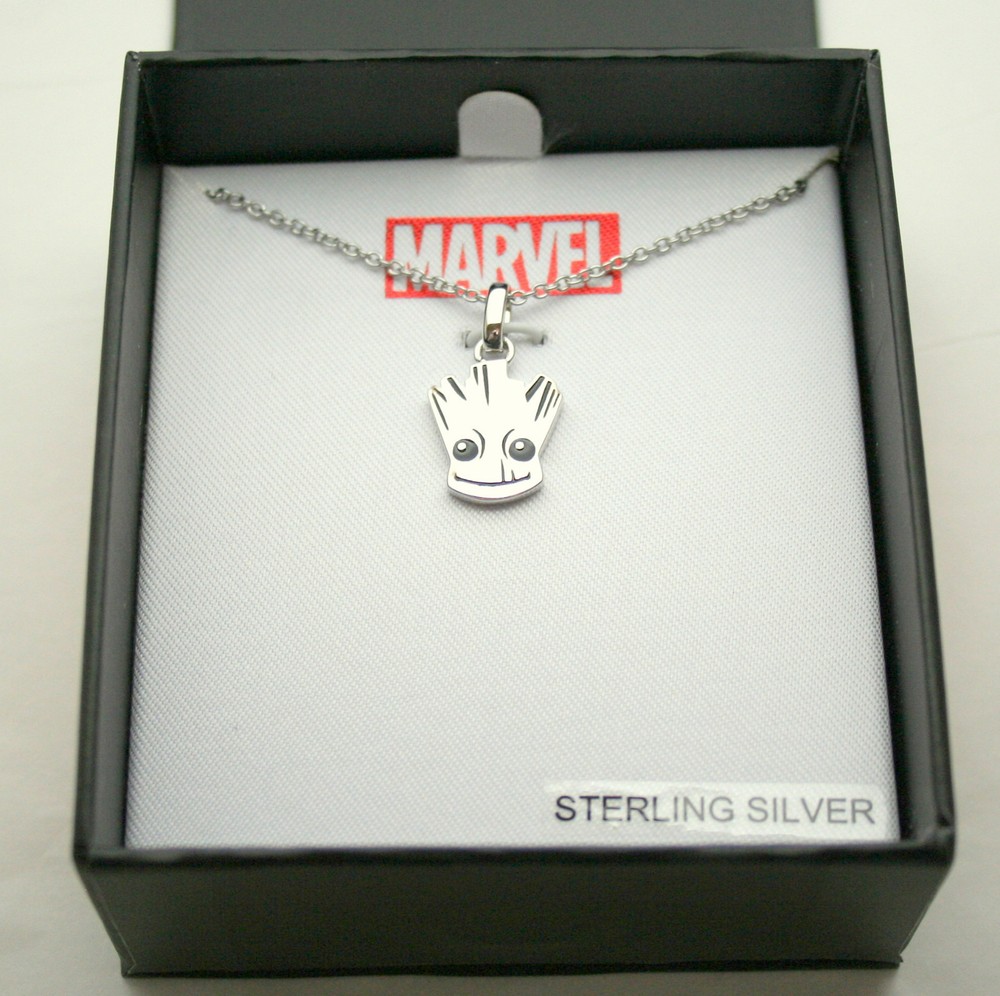 Marvel Comics Groot Necklace Pendant New NOS Box Guardians Galaxy 925 Silver