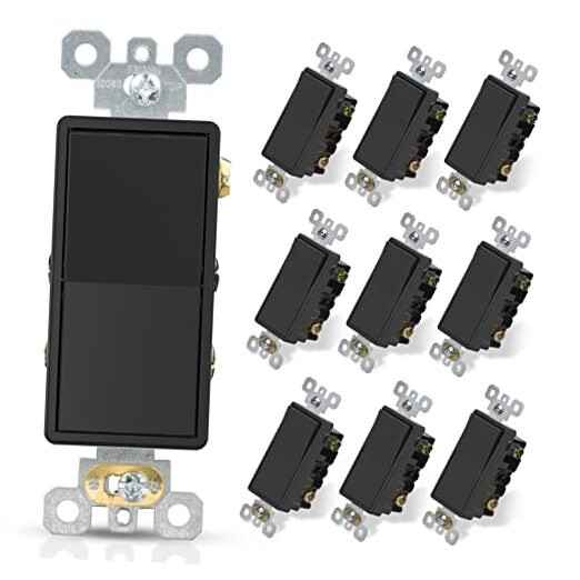 4 Way Decorative Light Switch, 15Amp, 120-277 Decorator Light Switch 10 Black