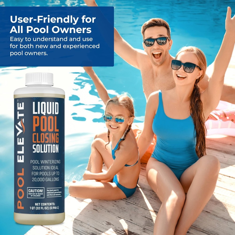 Pool Closing Solution with Natural Enzymes – 32oz Premium 32 oz, Clear
