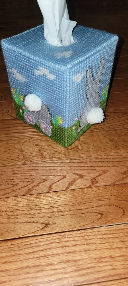 EASTER BUNNY TISSUE COVER OR DECOR - HANDMADE - COMPLETED PROJECT