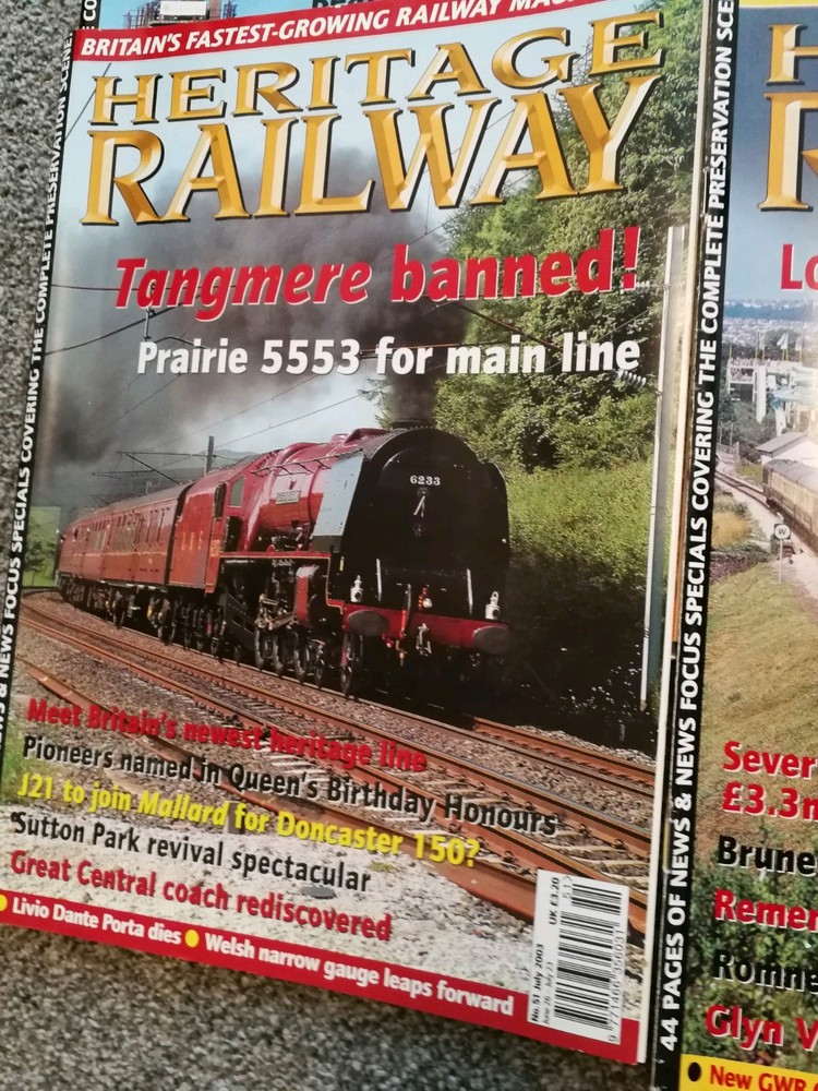 Heritage Railway magazine - 10 copies 2003