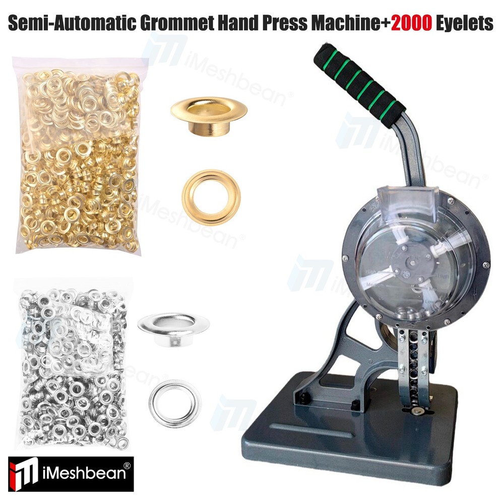 Semi-Automatic Grommet Machine Heavy Duty Hand Press 2000 3/8” Eyelets Tool 10mm
