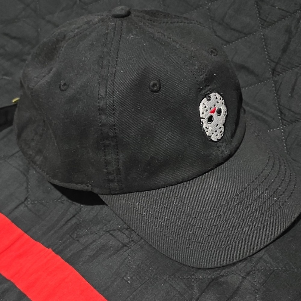 Friday the 13th Jason Mask Patch Black Adjustable Baseball Cap Original