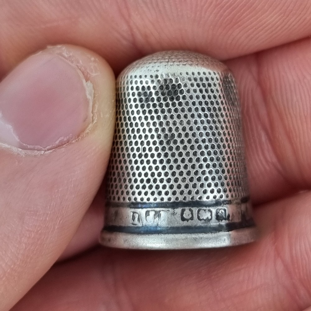Antique Solid Silver Thimble Birmingham 1905 James Fenton