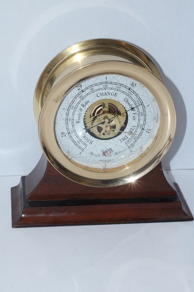Solid Brass Wall Mount Ship Barometer