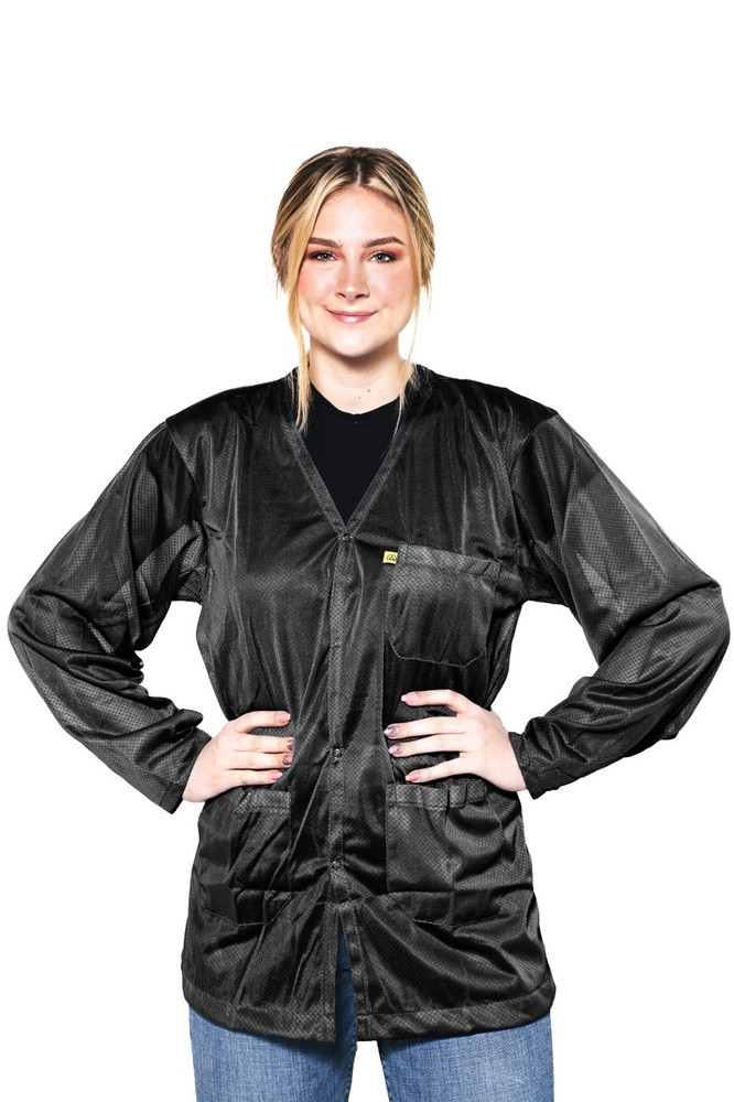 NOS! Transforming Tech ESD Jacket, Lightweight Poly-Carbon Blend 2XL V-Neck